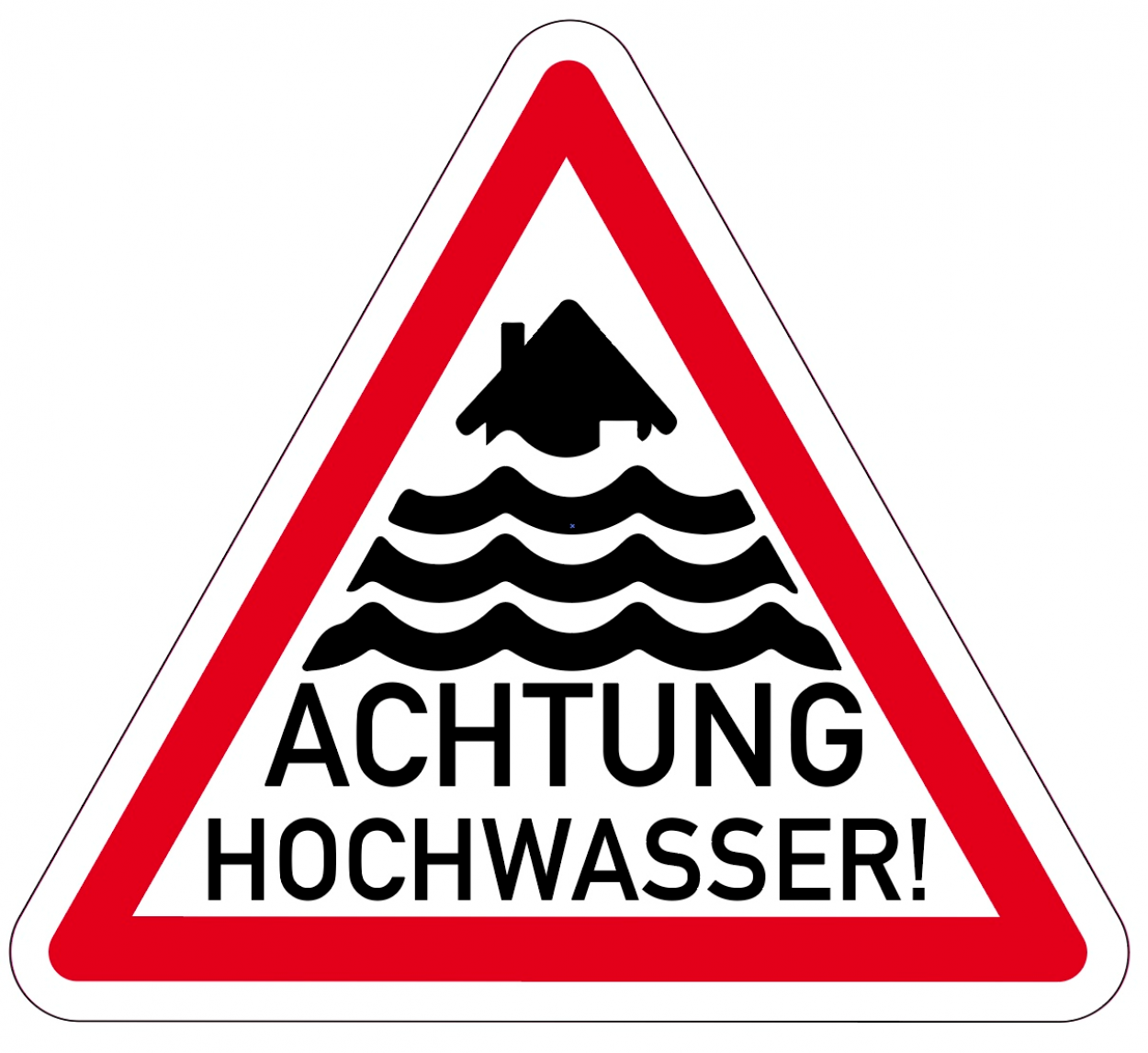 Aufkleber Warnung Dreieck "Achtung Hochwasser " Folie | SL 5-50cm