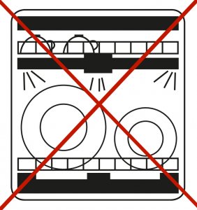 Aufkleber Etikett"NICHT Spülmaschinen geeignet"Hinweis Symbol quadratisch 5-20cm